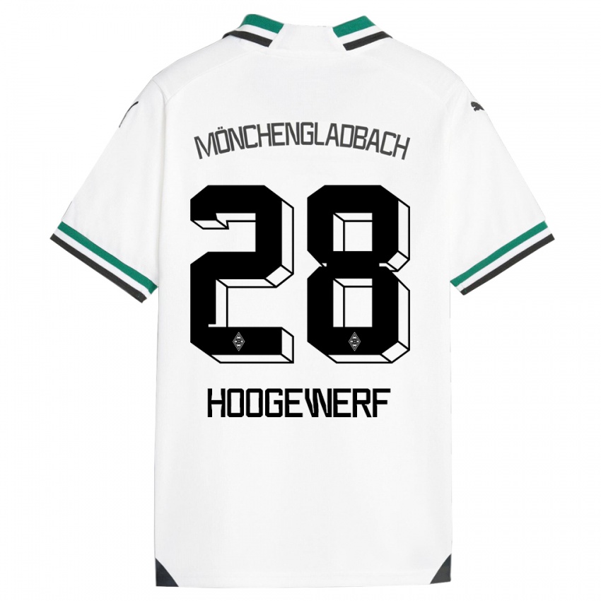 Niño Camiseta Dillon Hoogewerf #28 Blanco Verde 1ª Equipación 2023/24 La Camisa Perú