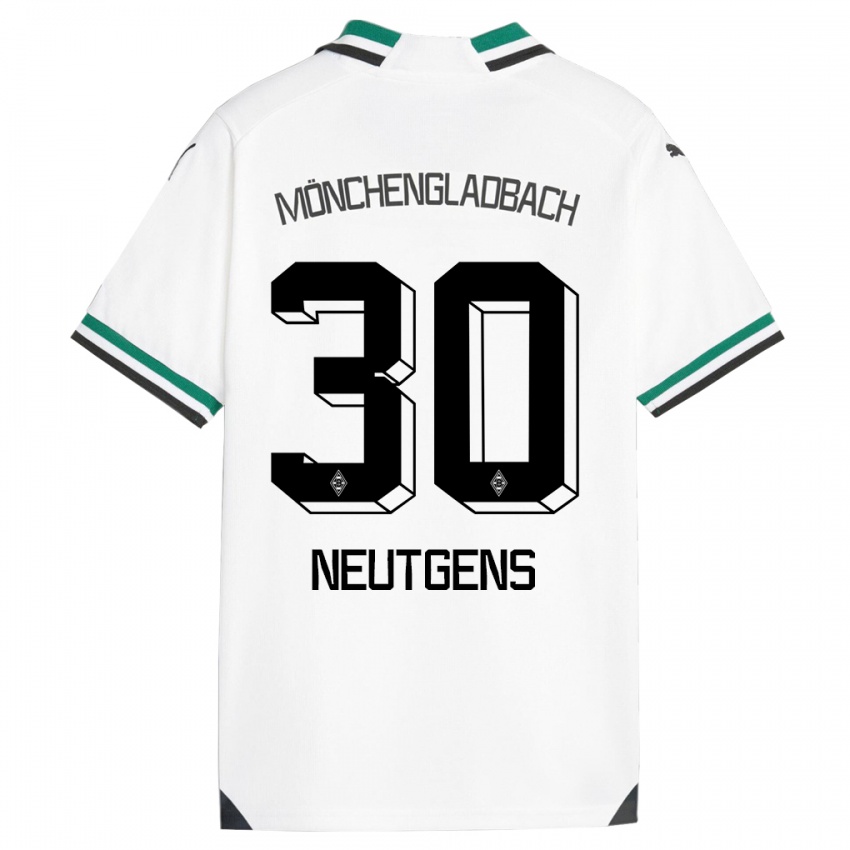 Niño Camiseta Maximilian Neutgens #30 Blanco Verde 1ª Equipación 2023/24 La Camisa Perú