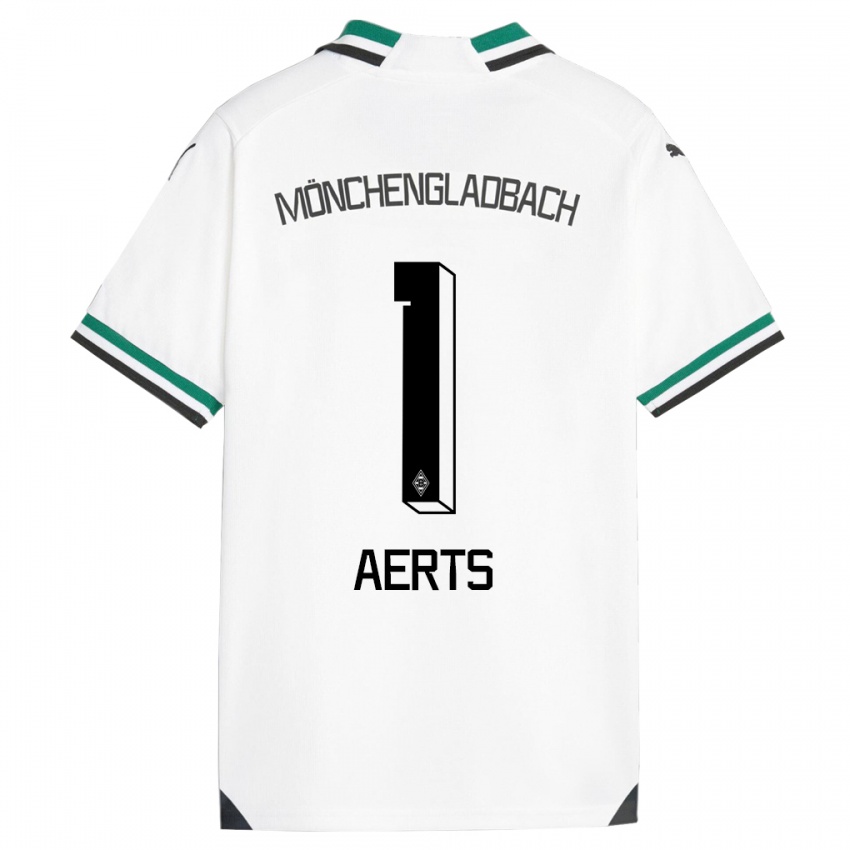 Niño Camiseta Liv Aerts #1 Blanco Verde 1ª Equipación 2023/24 La Camisa Perú