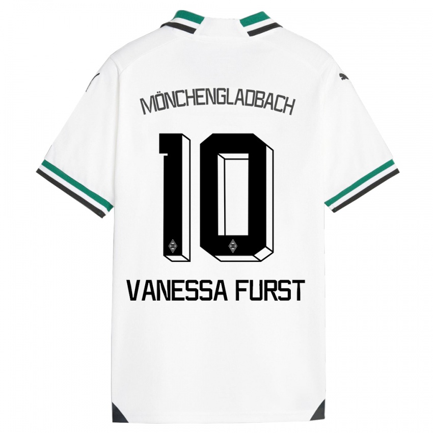 Niño Camiseta Vanessa Fürst #10 Blanco Verde 1ª Equipación 2023/24 La Camisa Perú