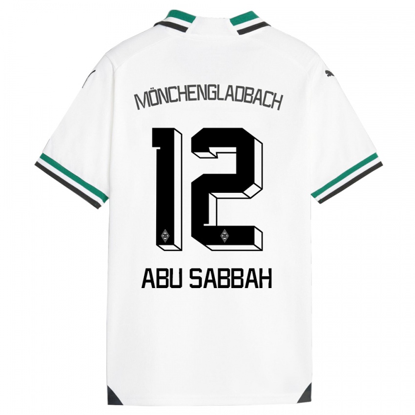 Niño Camiseta Sarah Abu Sabbah #12 Blanco Verde 1ª Equipación 2023/24 La Camisa Perú