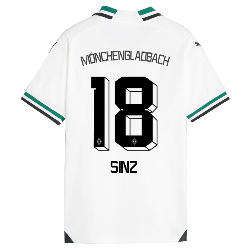 Niño Camiseta Michelle Sinz #18 Blanco Verde 1ª Equipación 2023/24 La Camisa Perú