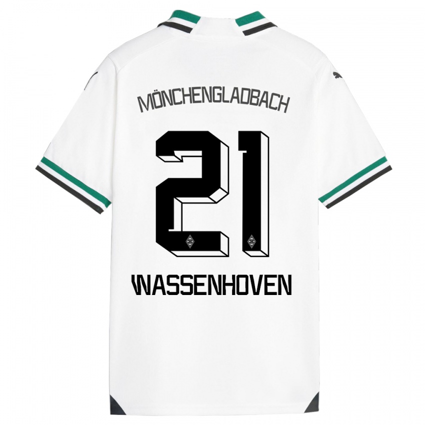 Niño Camiseta Michelle Wassenhoven #21 Blanco Verde 1ª Equipación 2023/24 La Camisa Perú