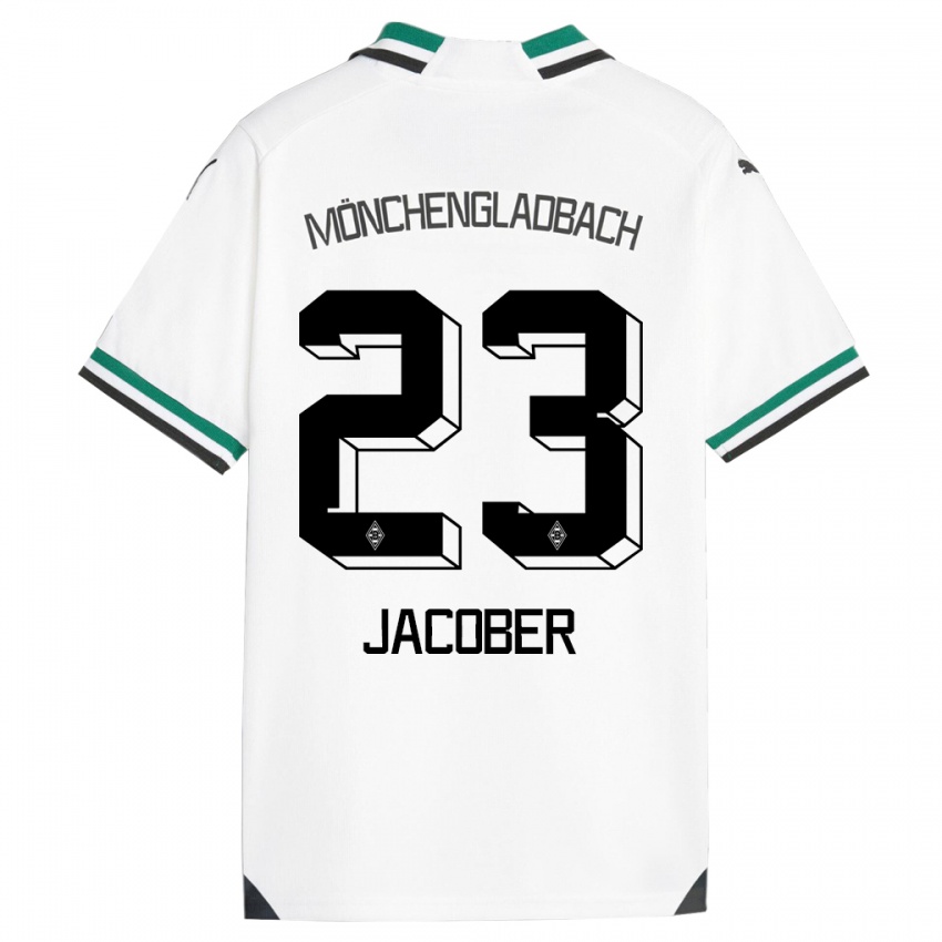 Niño Camiseta Magdalena Jacober #23 Blanco Verde 1ª Equipación 2023/24 La Camisa Perú