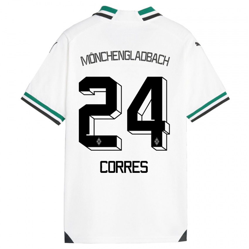 Niño Camiseta Carolin Corres #24 Blanco Verde 1ª Equipación 2023/24 La Camisa Perú