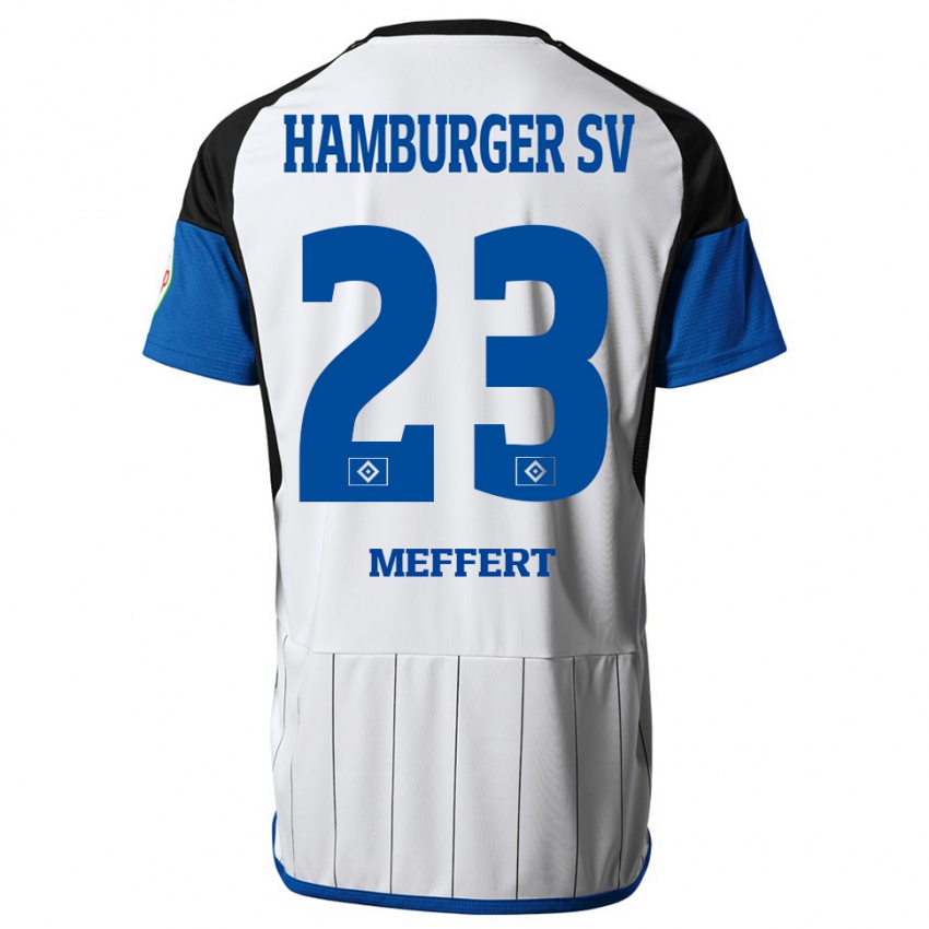 Niño Camiseta Jonas Meffert #23 Blanco 1ª Equipación 2023/24 La Camisa Perú