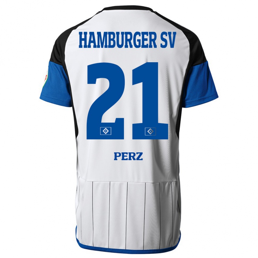 Niño Camiseta Marcel Perz #21 Blanco 1ª Equipación 2023/24 La Camisa Perú