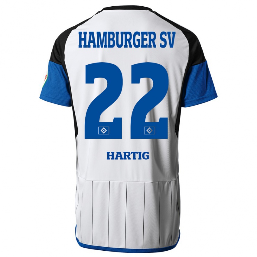 Niño Camiseta Jonas-Finn Hartig #22 Blanco 1ª Equipación 2023/24 La Camisa Perú