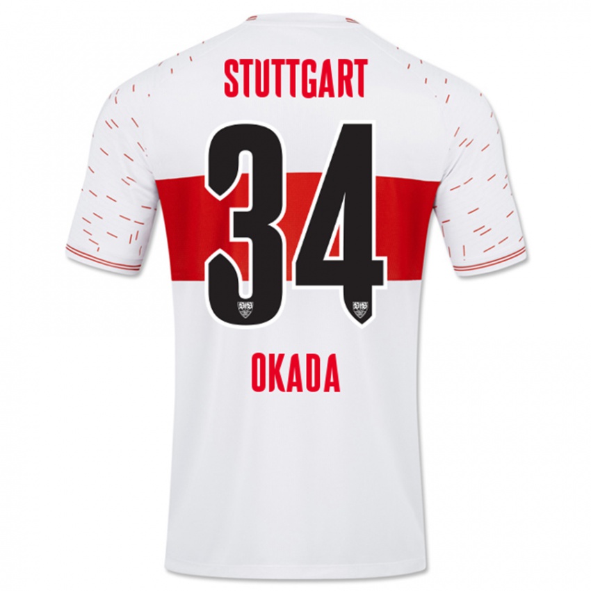 Niño Camiseta Rei Okada #34 Blanco 1ª Equipación 2023/24 La Camisa Perú