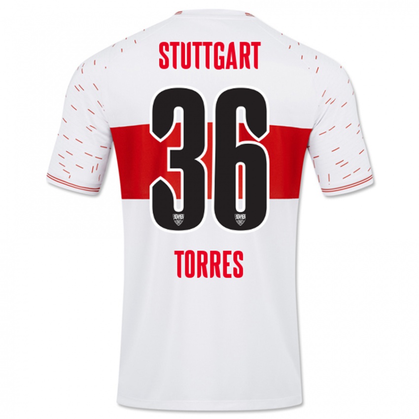 Niño Camiseta Yohann Torres #36 Blanco 1ª Equipación 2023/24 La Camisa Perú