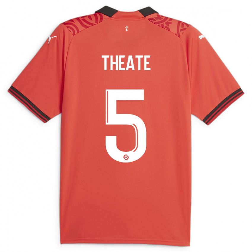 Niño Camiseta Arthur Theate #5 Rojo 1ª Equipación 2023/24 La Camisa Perú