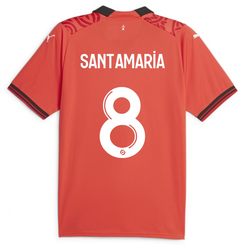 Niño Camiseta Baptiste Santamaria #8 Rojo 1ª Equipación 2023/24 La Camisa Perú