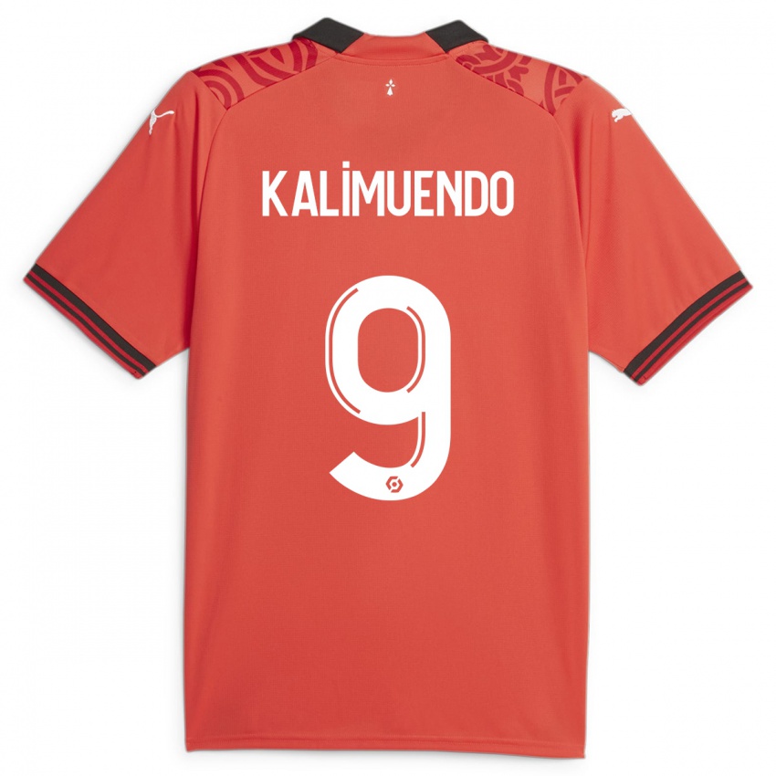 Niño Camiseta Arnaud Kalimuendo #9 Rojo 1ª Equipación 2023/24 La Camisa Perú