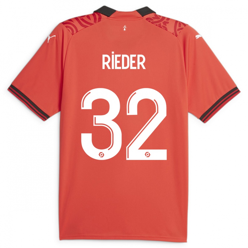 Niño Camiseta Fabian Rieder #32 Rojo 1ª Equipación 2023/24 La Camisa Perú