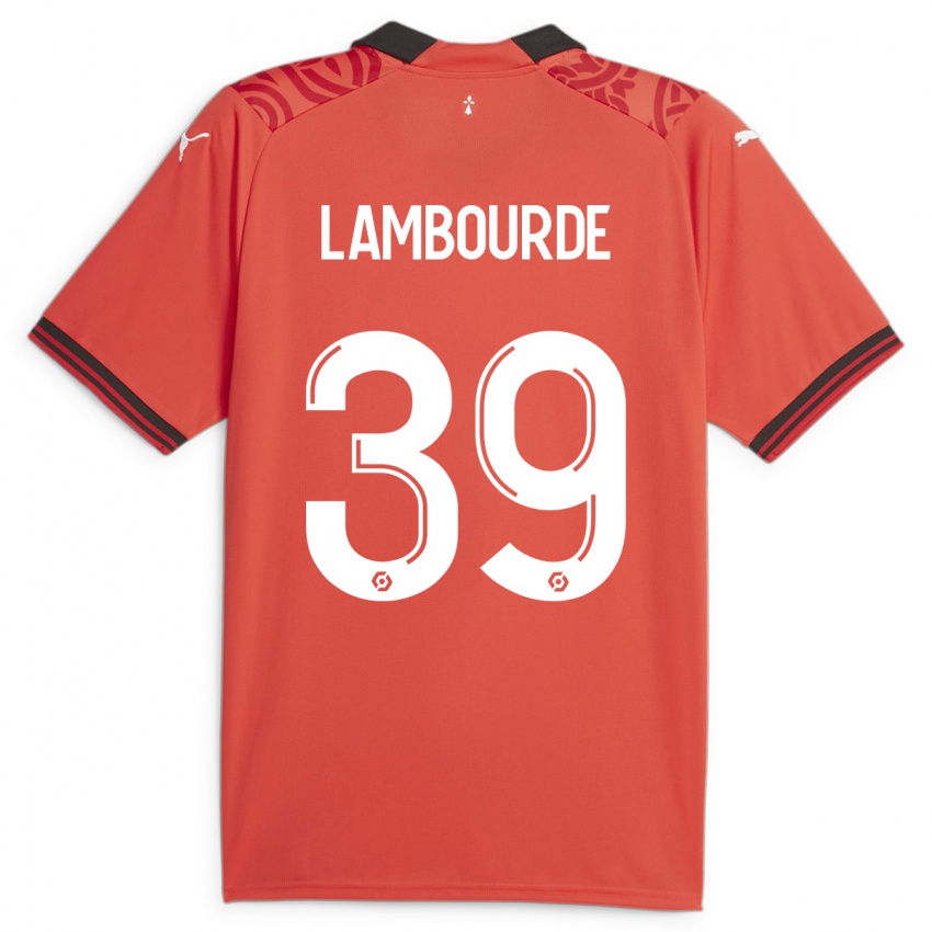 Niño Camiseta Mathis Lambourde #39 Rojo 1ª Equipación 2023/24 La Camisa Perú