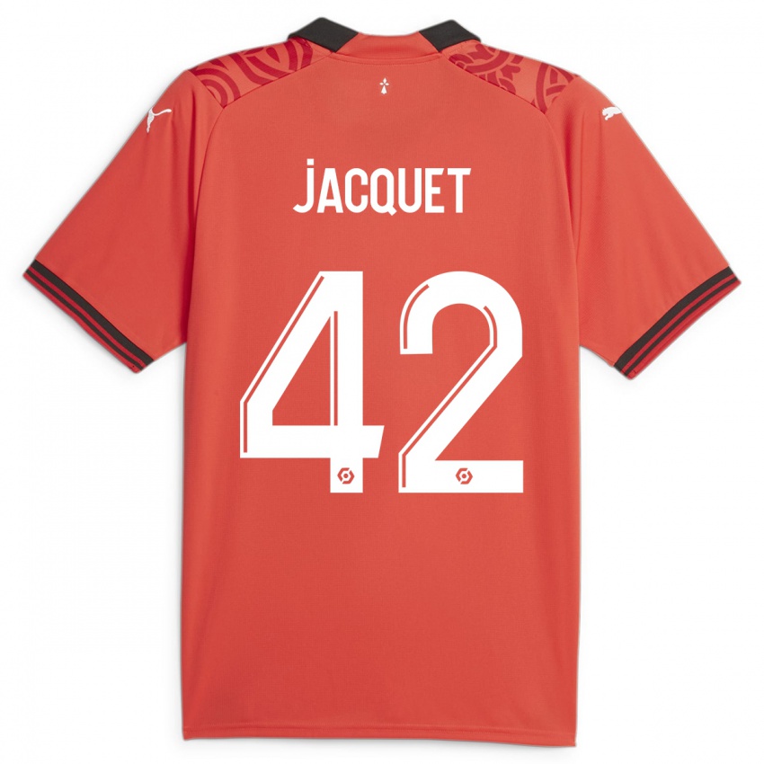 Niño Camiseta Jérémy Jacquet #42 Rojo 1ª Equipación 2023/24 La Camisa Perú