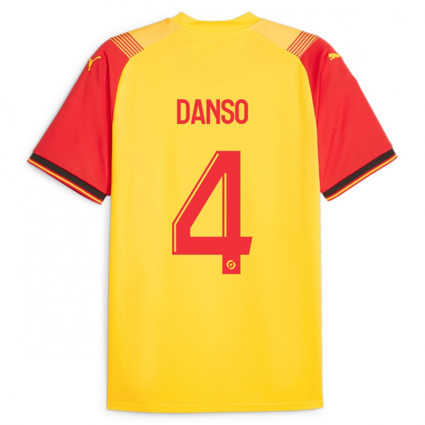 Niño Camiseta Kevin Danso #4 Amarillo 1ª Equipación 2023/24 La Camisa Perú