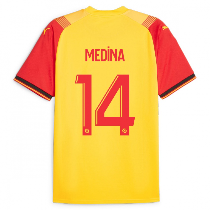 Niño Camiseta Facundo Medina #14 Amarillo 1ª Equipación 2023/24 La Camisa Perú