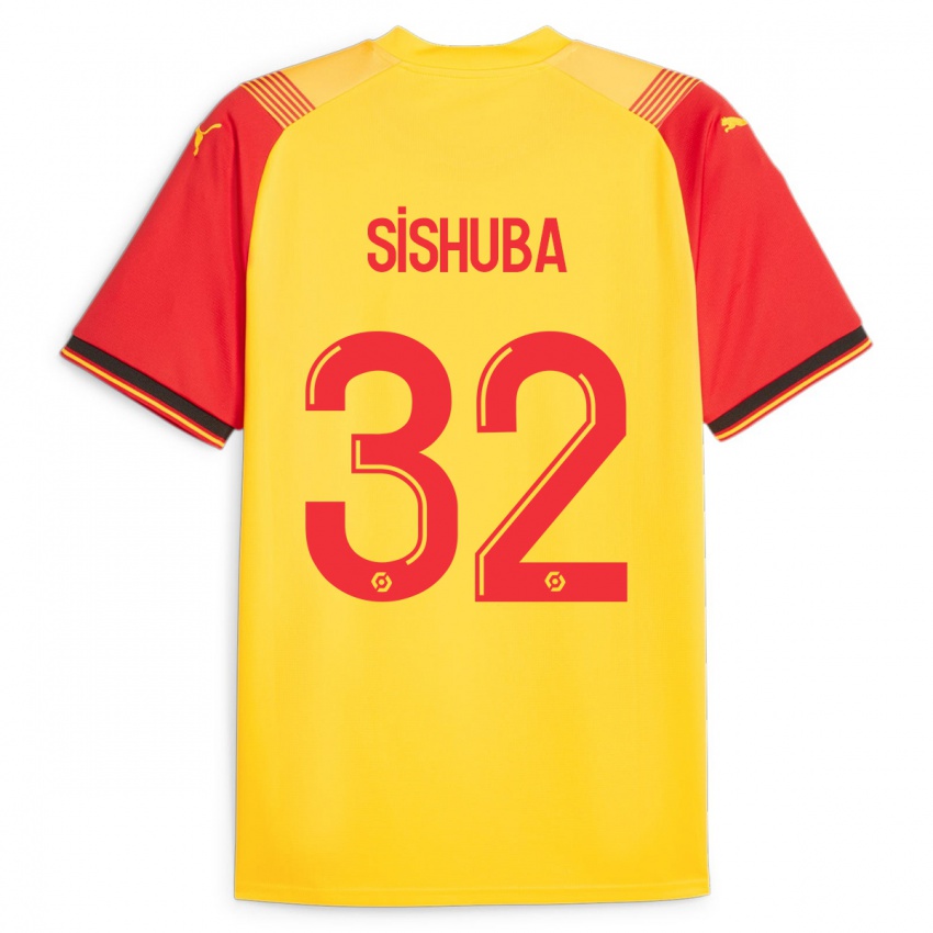 Niño Camiseta Ayanda Sishuba #32 Amarillo 1ª Equipación 2023/24 La Camisa Perú