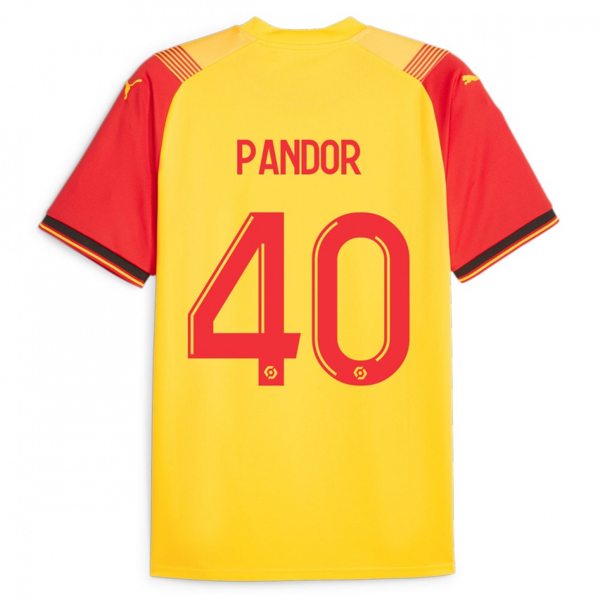 Niño Camiseta Yannick Pandor #40 Amarillo 1ª Equipación 2023/24 La Camisa Perú