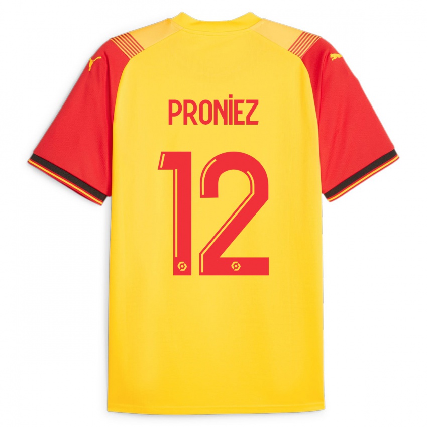 Niño Camiseta Fany Proniez #12 Amarillo 1ª Equipación 2023/24 La Camisa Perú