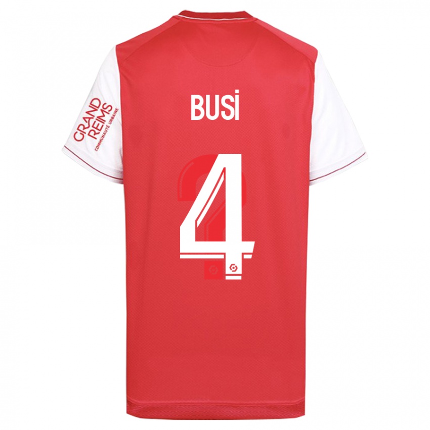 Niño Camiseta Maxime Busi #4 Rojo 1ª Equipación 2023/24 La Camisa Perú