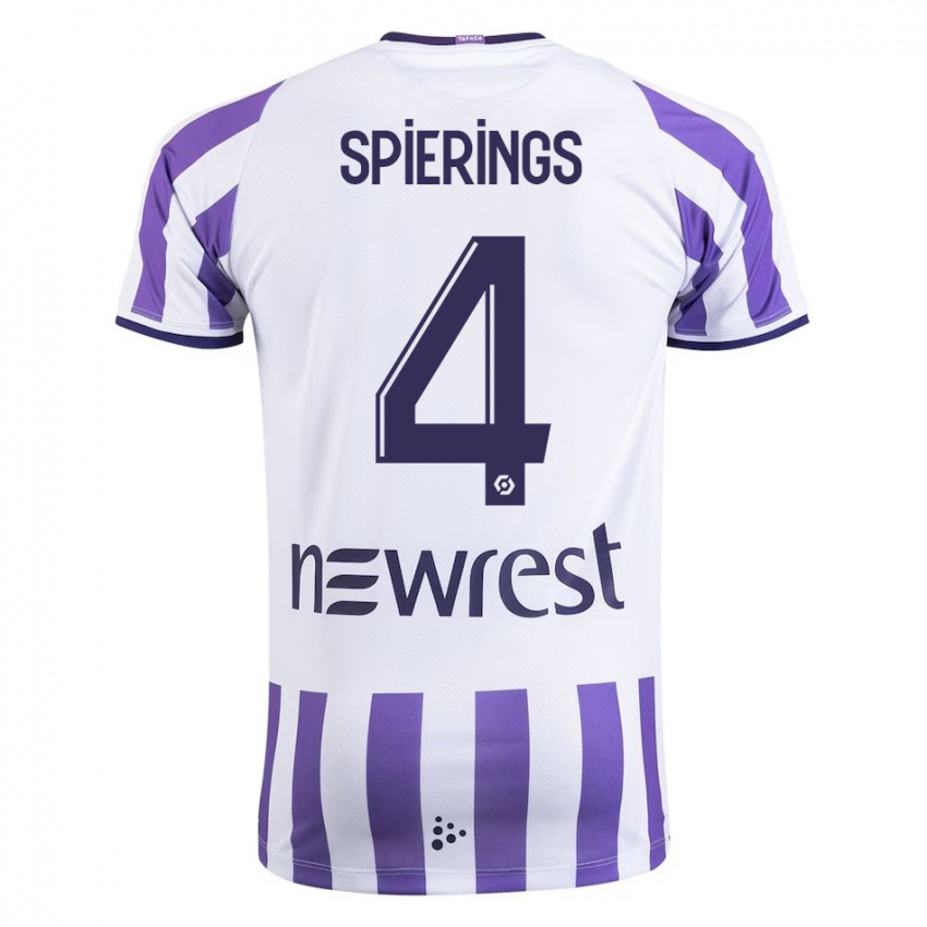 Niño Camiseta Stijn Spierings #4 Blanco 1ª Equipación 2023/24 La Camisa Perú