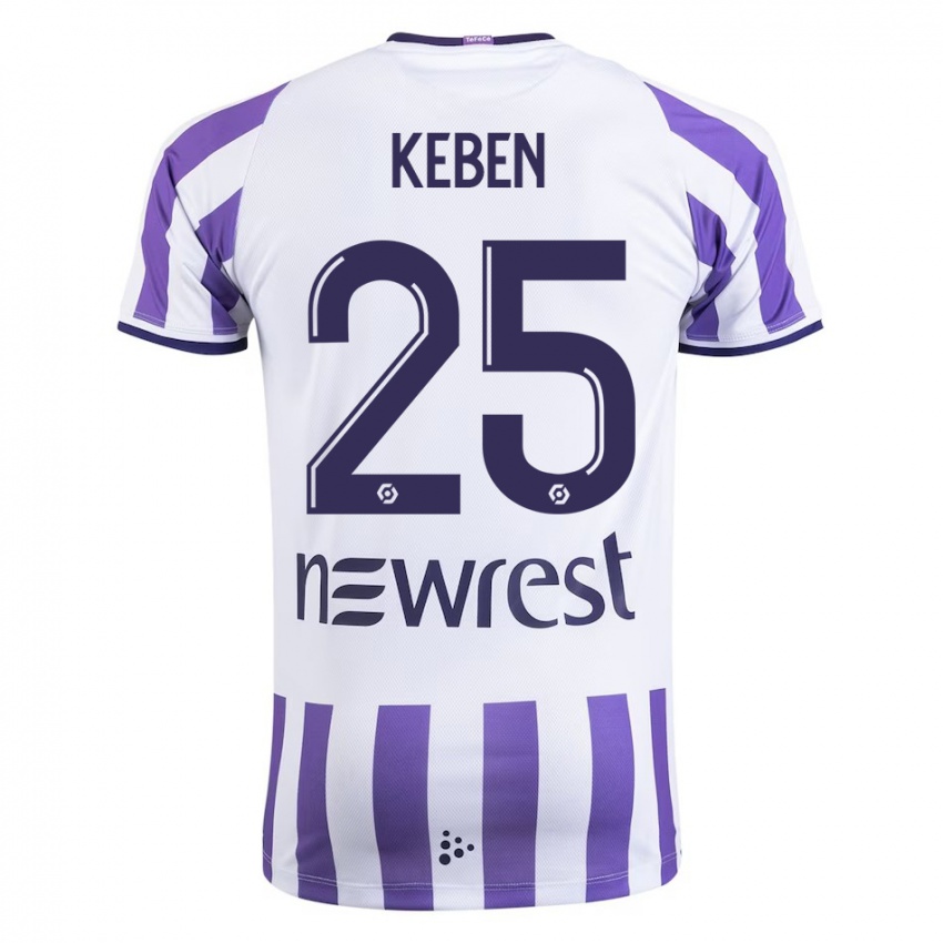 Niño Camiseta Kévin Keben #25 Blanco 1ª Equipación 2023/24 La Camisa Perú