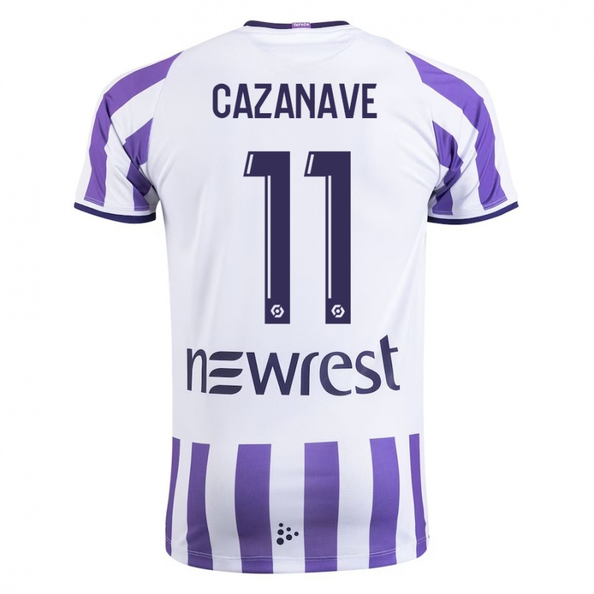 Niño Camiseta Julie Cazanave #11 Blanco 1ª Equipación 2023/24 La Camisa Perú