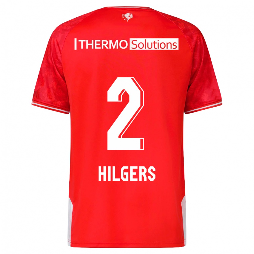 Niño Camiseta Mees Hilgers #2 Rojo 1ª Equipación 2023/24 La Camisa Perú