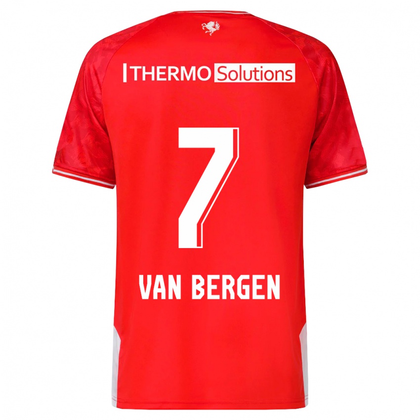 Niño Camiseta Mitchell Van Bergen #7 Rojo 1ª Equipación 2023/24 La Camisa Perú