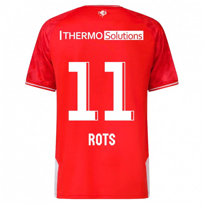 Niño Camiseta Daan Rots #11 Rojo 1ª Equipación 2023/24 La Camisa Perú