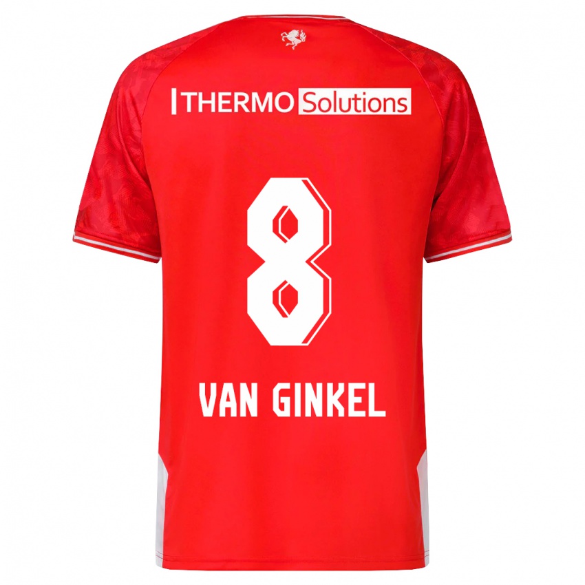 Niño Camiseta Danique Van Ginkel #8 Rojo 1ª Equipación 2023/24 La Camisa Perú