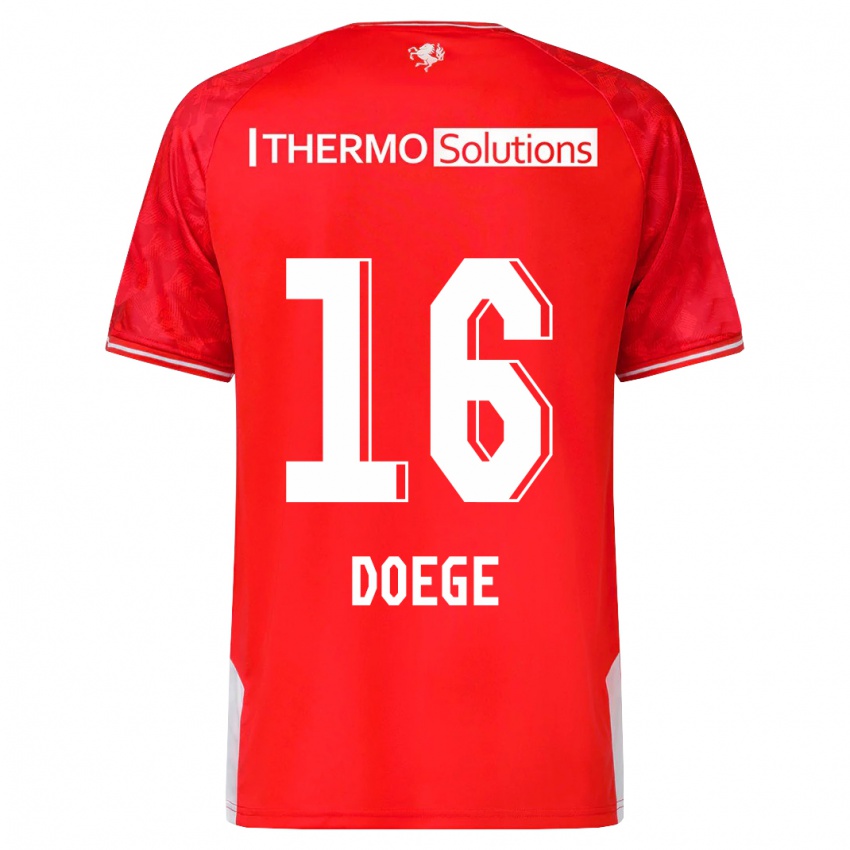 Niño Camiseta Leonie Doege #16 Rojo 1ª Equipación 2023/24 La Camisa Perú