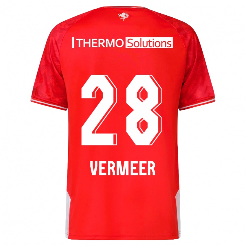 Niño Camiseta Sofie Rianne Vermeer #28 Rojo 1ª Equipación 2023/24 La Camisa Perú