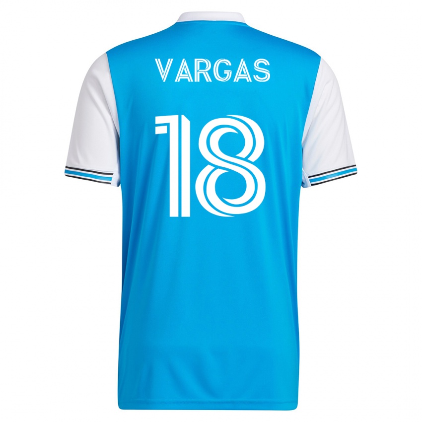 Niño Camiseta Kerwin Vargas #18 Azul 1ª Equipación 2023/24 La Camisa Perú