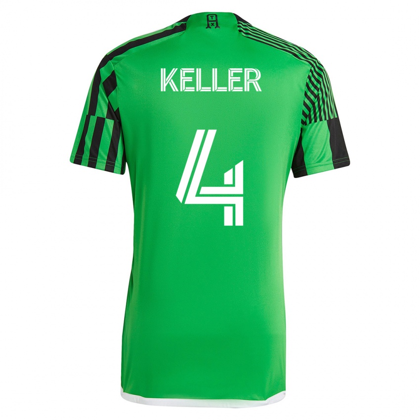 Niño Camiseta Kipp Keller #4 Verde Negro 1ª Equipación 2023/24 La Camisa Perú