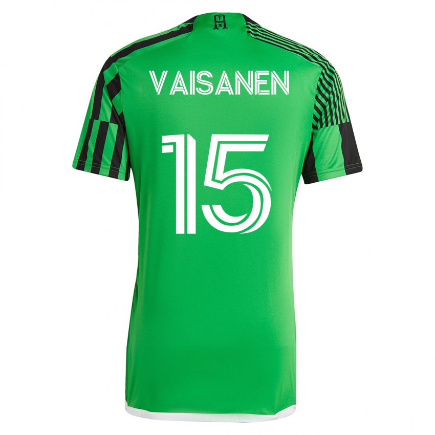 Niño Camiseta Leo Väisänen #15 Verde Negro 1ª Equipación 2023/24 La Camisa Perú