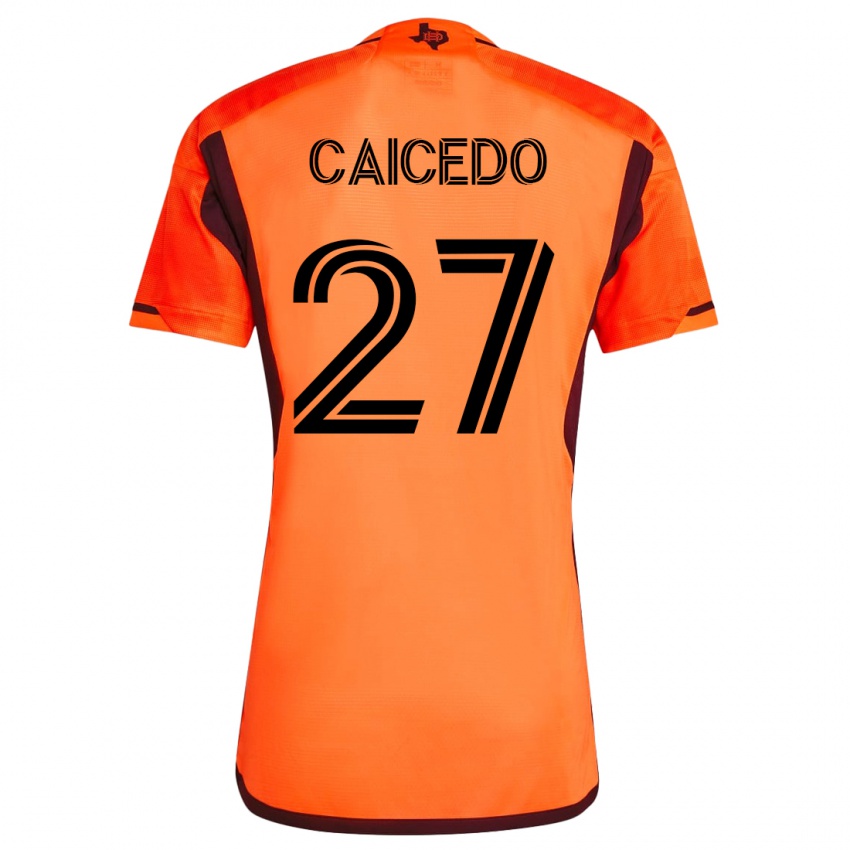 Niño Camiseta Luis Caicedo #27 Naranja 1ª Equipación 2023/24 La Camisa Perú