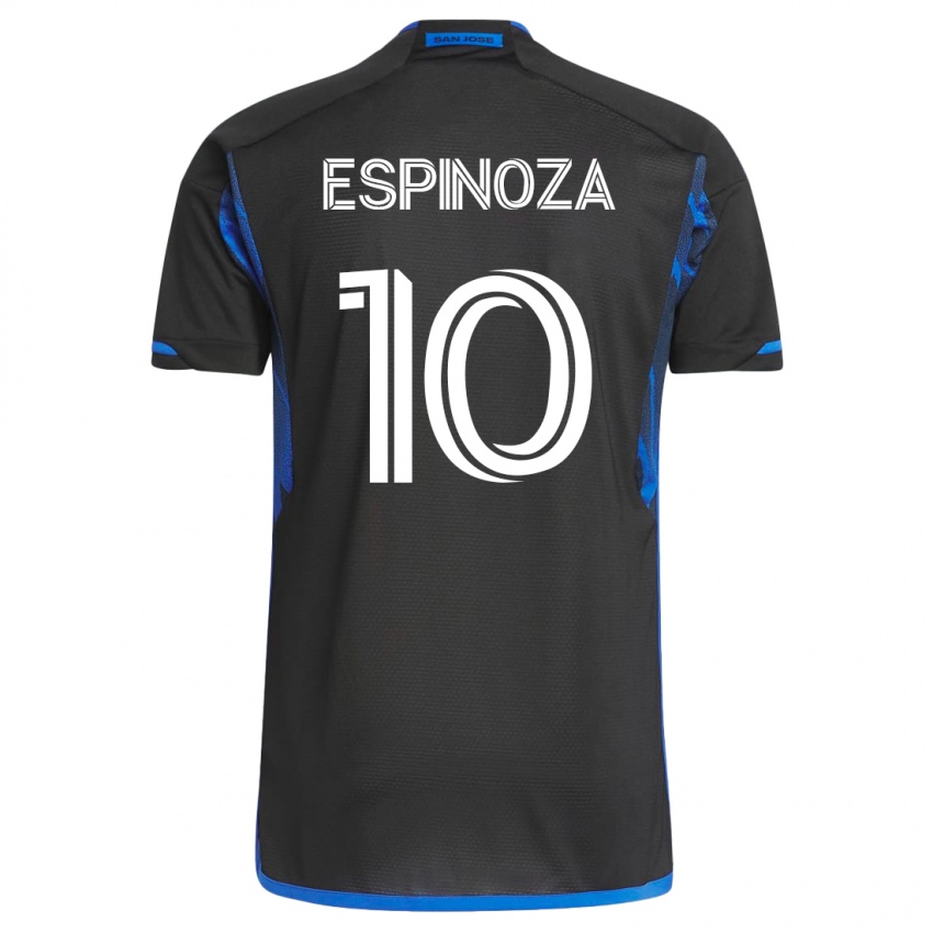 Niño Camiseta Cristian Espinoza #10 Azul Negro 1ª Equipación 2023/24 La Camisa Perú