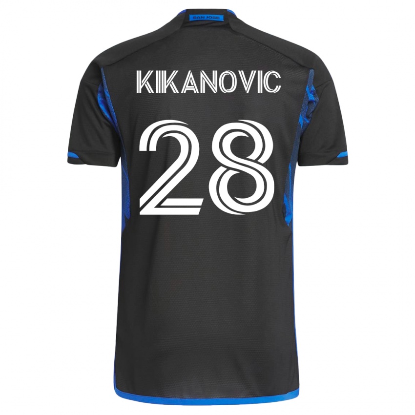Niño Camiseta Benjamin Kikanovic #28 Azul Negro 1ª Equipación 2023/24 La Camisa Perú