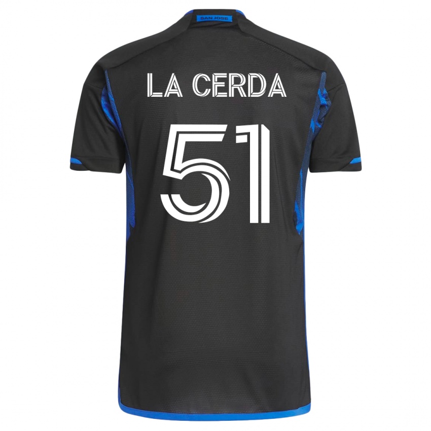 Niño Camiseta Eric De La Cerda #51 Azul Negro 1ª Equipación 2023/24 La Camisa Perú