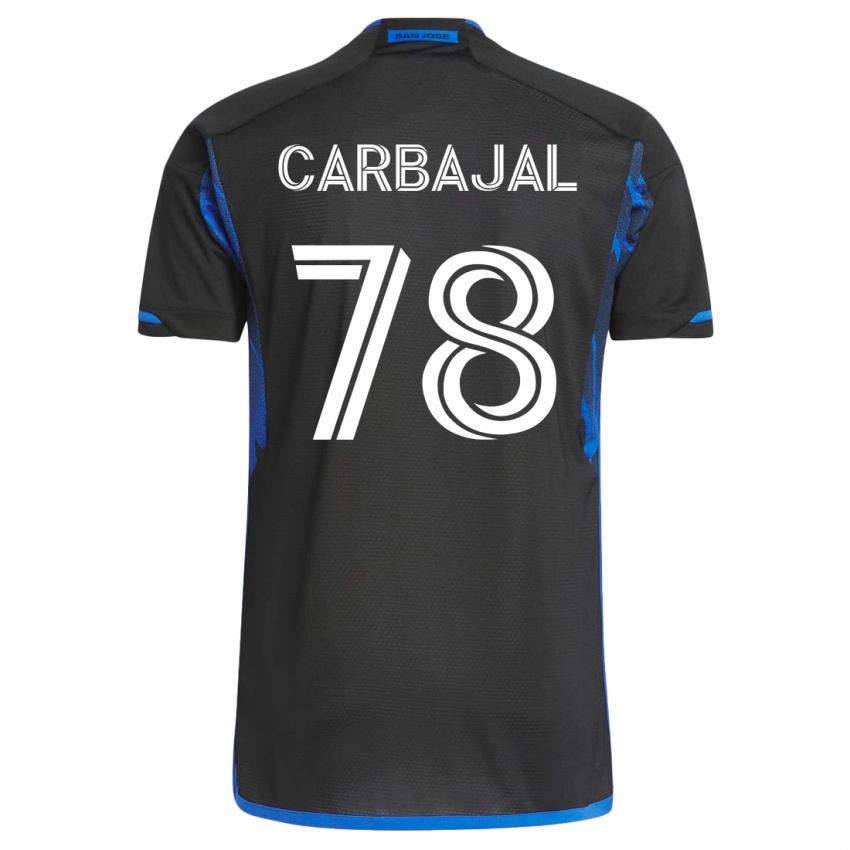 Niño Camiseta Sebastian Carbajal #78 Azul Negro 1ª Equipación 2023/24 La Camisa Perú