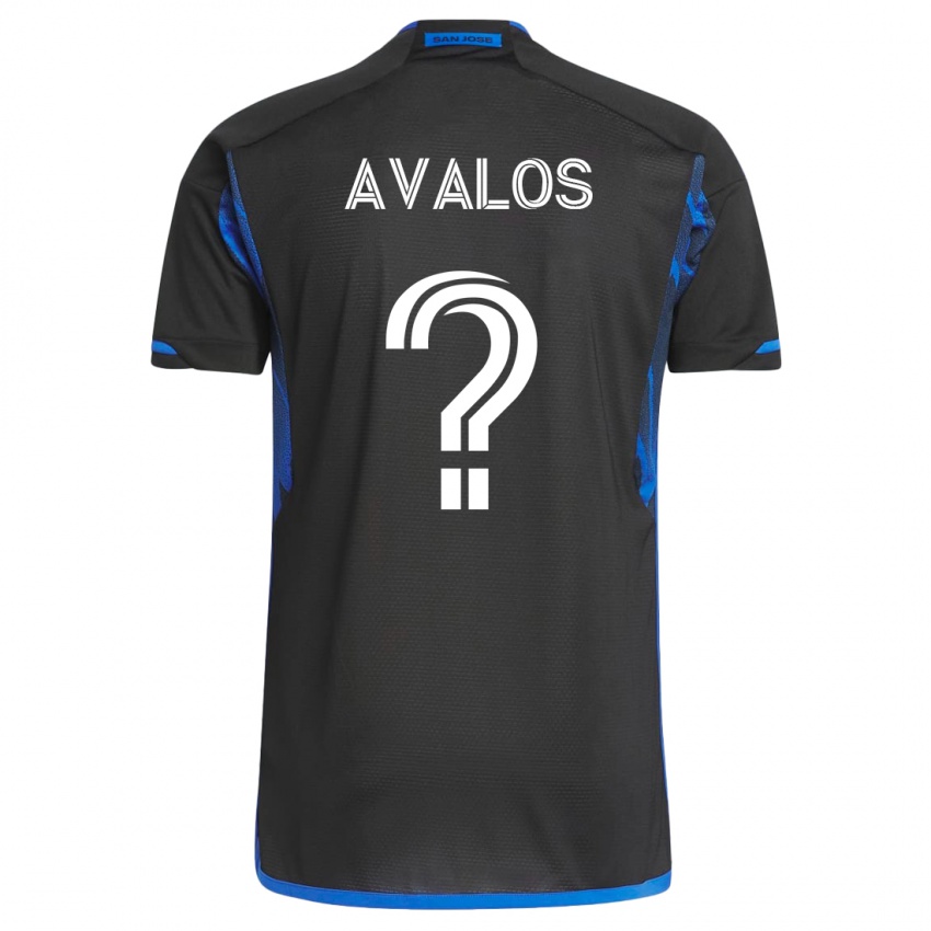 Niño Camiseta Lorenzo Avalos #0 Azul Negro 1ª Equipación 2023/24 La Camisa Perú
