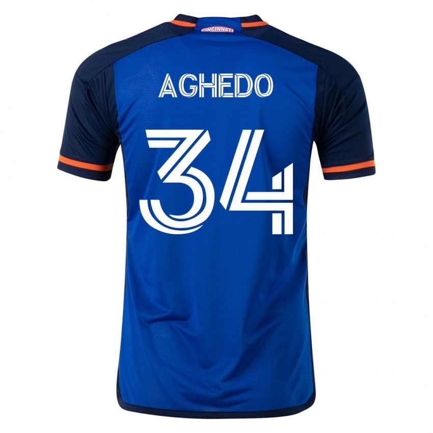Niño Camiseta London Aghedo #34 Azul 1ª Equipación 2023/24 La Camisa Perú