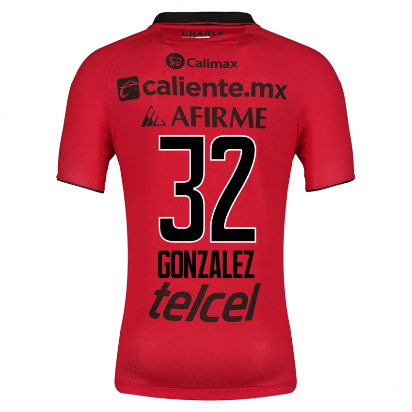 Niño Camiseta Carlos Gonzalez #32 Rojo 1ª Equipación 2023/24 La Camisa Perú