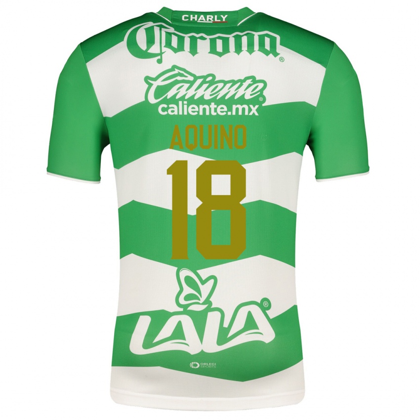 Niño Camiseta Pedro Aquino #18 Verde 1ª Equipación 2023/24 La Camisa Perú