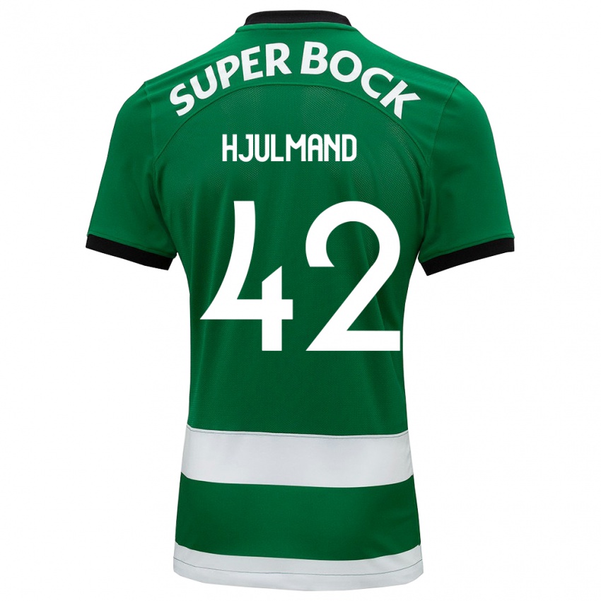 Niño Camiseta Morten Hjulmand #42 Verde 1ª Equipación 2023/24 La Camisa Perú