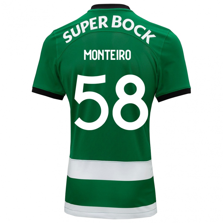 Niño Camiseta David Monteiro #58 Verde 1ª Equipación 2023/24 La Camisa Perú