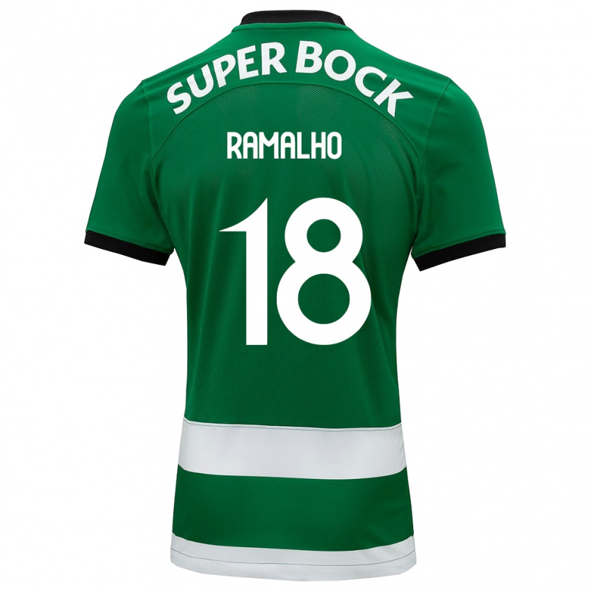 Niño Camiseta Inês Filipa Ramalho Gonçalves #18 Verde 1ª Equipación 2023/24 La Camisa Perú